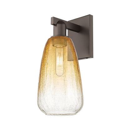 Innovations Brookhaven Almond 1Lt 6" Sconce, OB/Amber - 716-1W-OB-G480-6AM