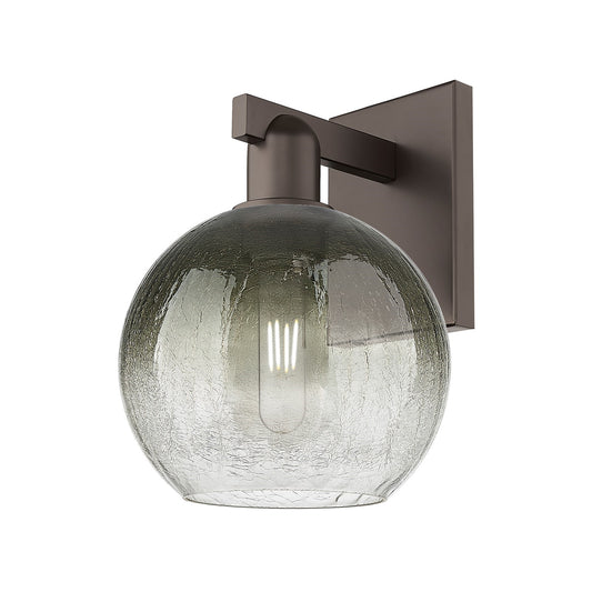 Innovations Brookhaven Globe 8in 1-Light Wall Sconce | Industrial Oil Rubbed Bronze Steel and Slate Glass | Damp Rated Hallway | Model 716-1W-OB-G483-8SL