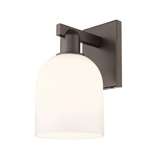 Innovations Bella 1-Light 5.5in Wall Sconce | Industrial Oil Rubbed Bronze Steel and White Glass | Entryway & Hallway Accent | Model 716-1W-OB-G558-6GWH