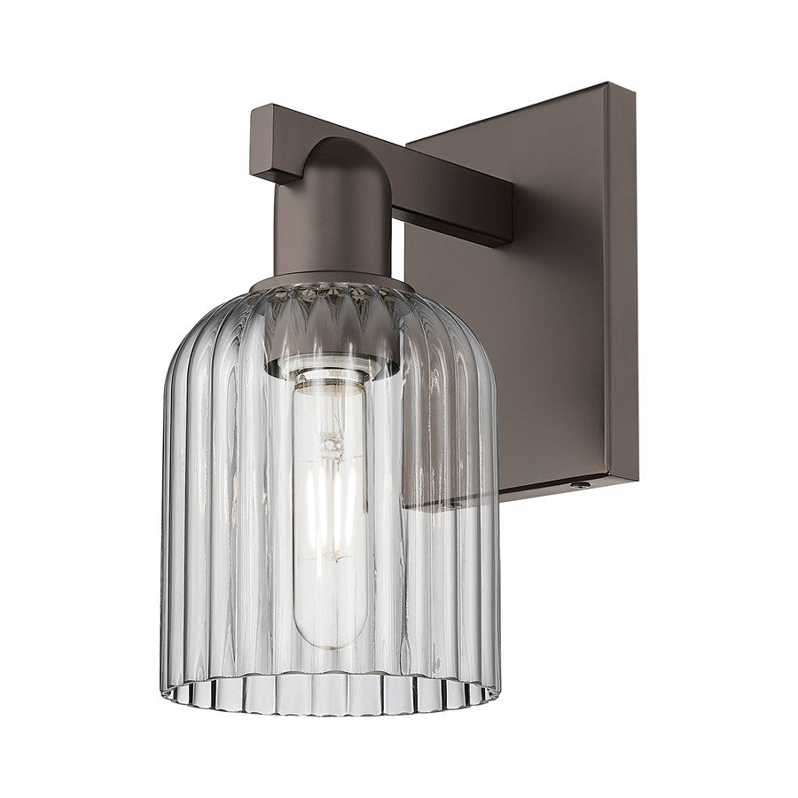 Innovations Bridal Veil 1Lt 5" Sconce, Oiled Bronze/Smoke