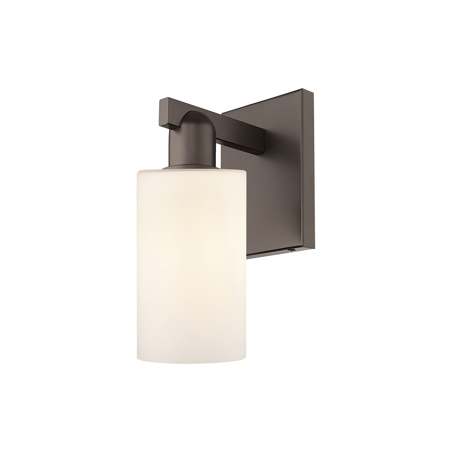 Innovations Clymer 1-Light Wall Sconce | Industrial Oil Rubbed Bronze Steel and Matte White Glass | Entryway & Hallway Accent | Model 716-1W-OB-G801