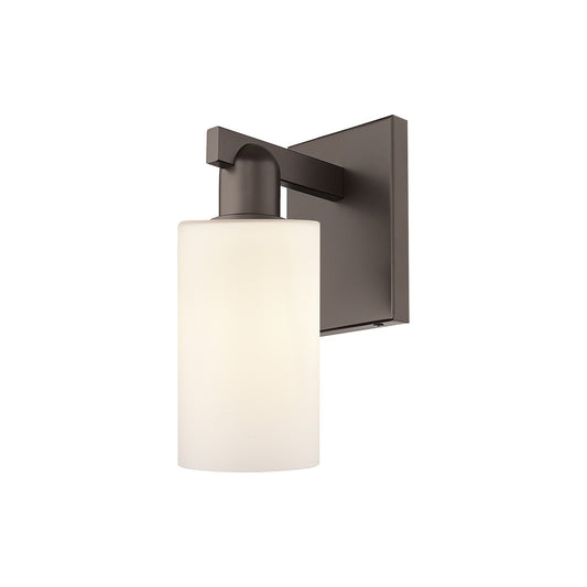 Innovations Clymer 1-Light Wall Sconce | Industrial Oil Rubbed Bronze Steel and Matte White Glass | Entryway & Hallway Accent | Model 716-1W-OB-G801