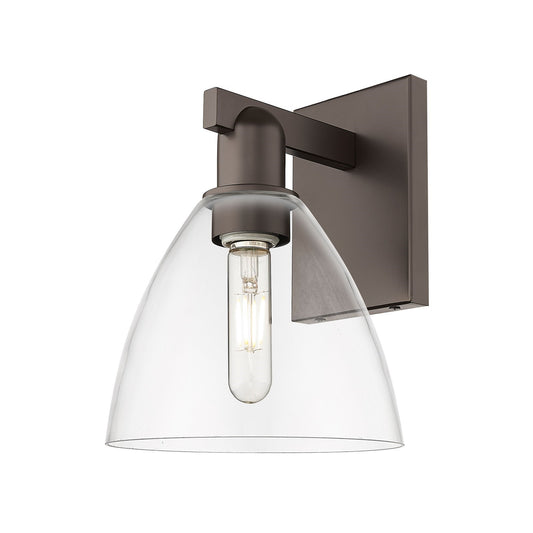Innovations Bristol 1-Light 7.5in Wall Sconce | Industrial Oil Rubbed Bronze Steel and Clear Glass | Bathroom & Hallway Accent | Model 716-1W-OB-GBD-752