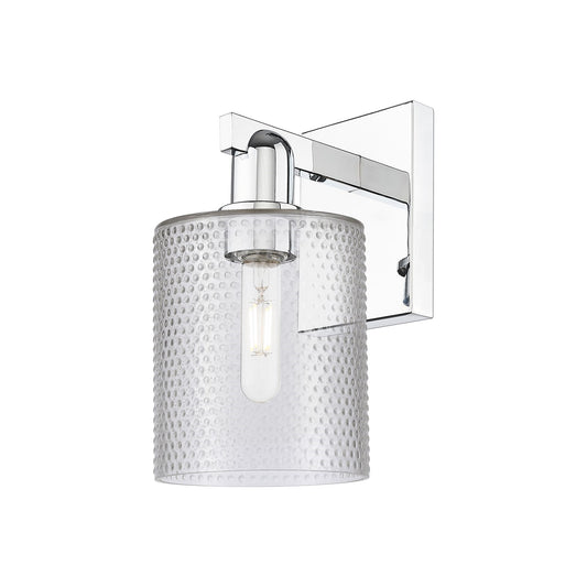 Innovations Cobbleskill 5in 1-Light Wall Sconce | Industrial Polished Chrome and Clear Glass | Entryway & Hallway Accent | 5 x | Model 716-1W-PC-G112