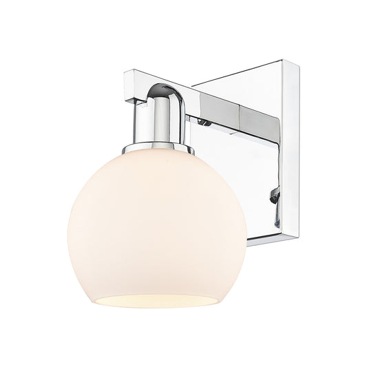 Innovations Athens 6in 1-Light Wall Sconce | Industrial Polished Chrome and Matte White Glass | Bathroom & Hallway Accent | 5.88 | Model 716-1W-PC-G121-6
