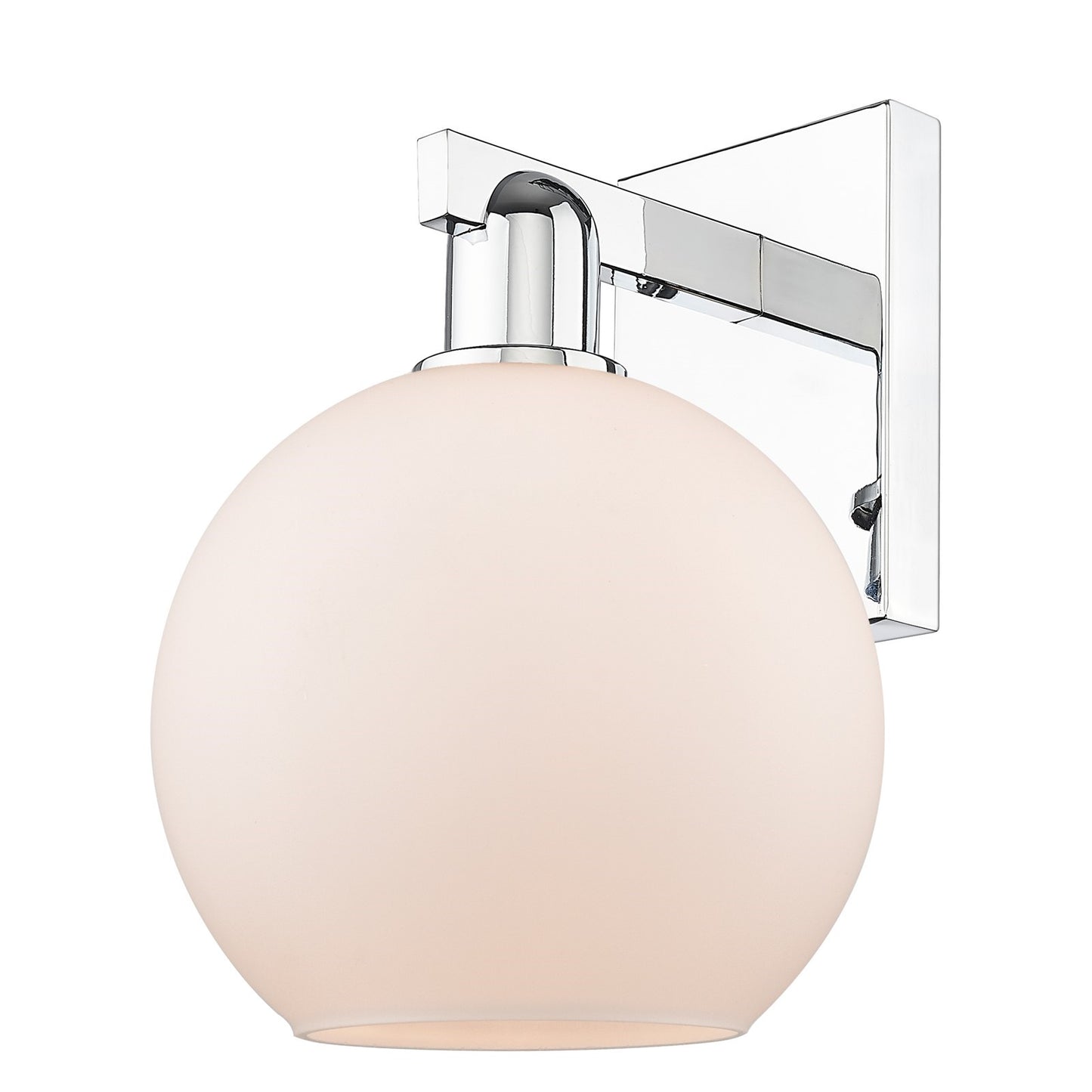Innovations Athens 8in 1-Light Wall Sconce | Industrial Polished Chrome and Matte White Glass | Entryway & Hallway Accent | 8 x | Model 716-1W-PC-G121-8