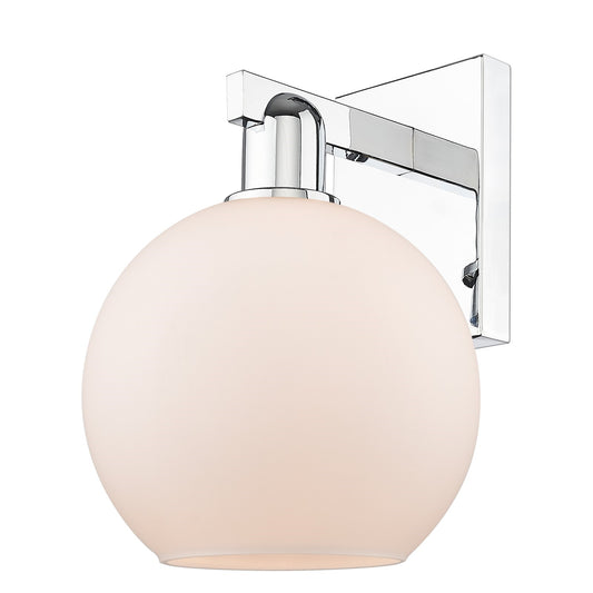 Innovations Athens 8in 1-Light Wall Sconce | Industrial Polished Chrome and Matte White Glass | Entryway & Hallway Accent | 8 x | Model 716-1W-PC-G121-8