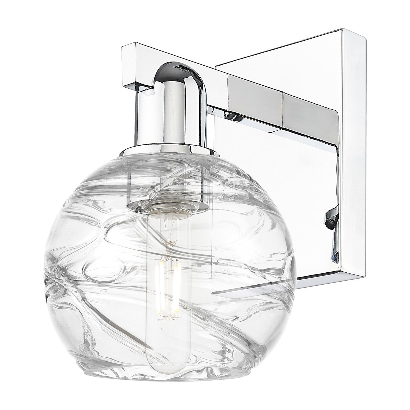 Innovations Athens Deco Swirl 6in 1-Light Wall Sconce | Industrial Modern Polished Chrome and Clear Glass | Bathroom & Hallway | Model 716-1W-PC-G1213-6CL