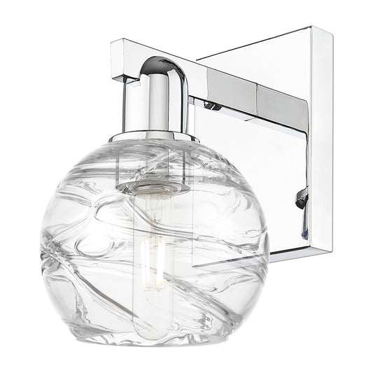 Innovations Athens Deco Swirl 6in 1-Light Wall Sconce | Industrial Modern Polished Chrome and Clear Glass | Bathroom & Hallway | Model 716-1W-PC-G1213-6CL