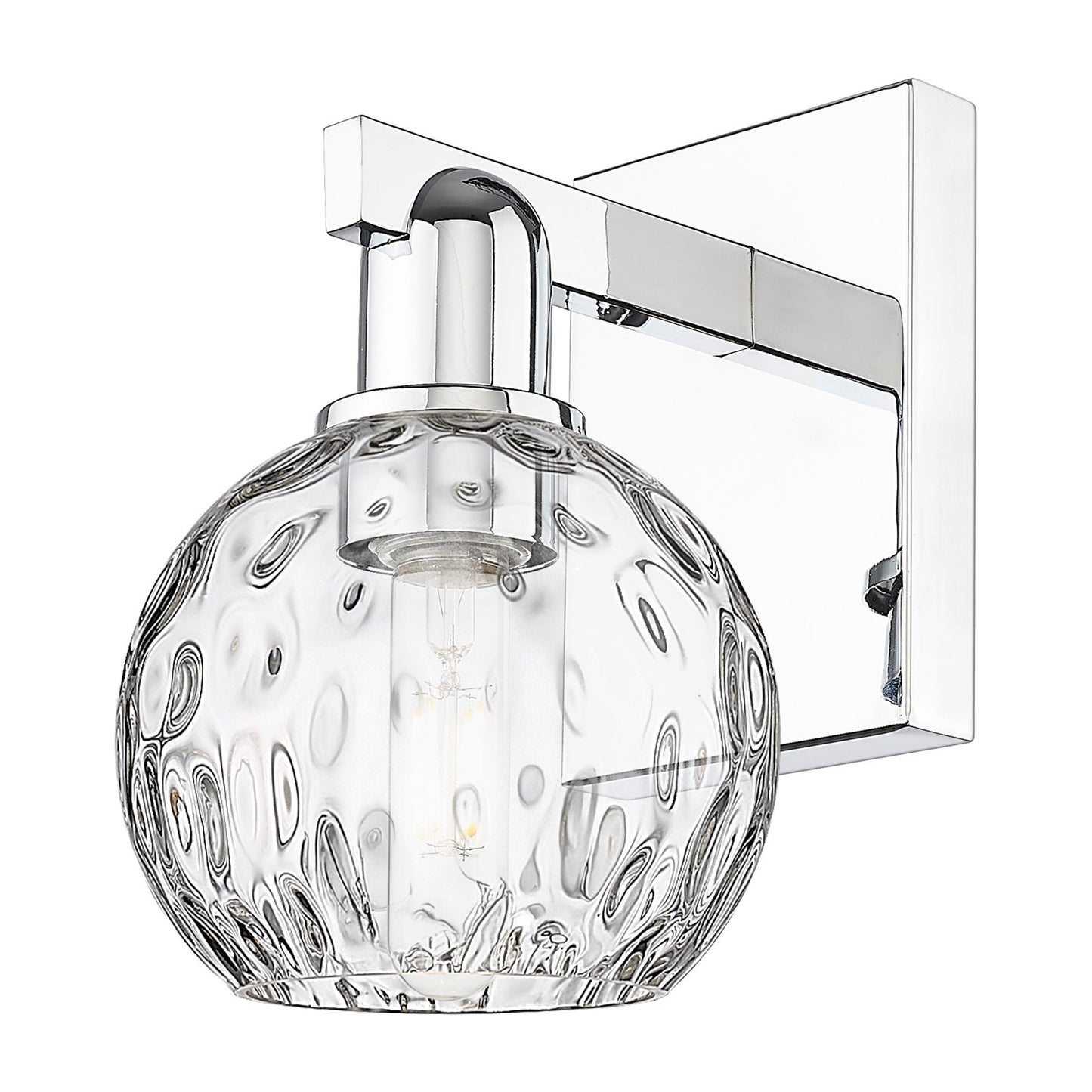 Innovations Athens Water Glass 6in 1-Light Wall Sconce | Industrial Polished Chrome and Clear Water Glass | Bathroom & Hallway | Model 716-1W-PC-G1215-6