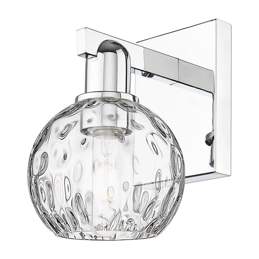 Innovations Athens Water Glass 6in 1-Light Wall Sconce | Industrial Polished Chrome and Clear Water Glass | Bathroom & Hallway | Model 716-1W-PC-G1215-6