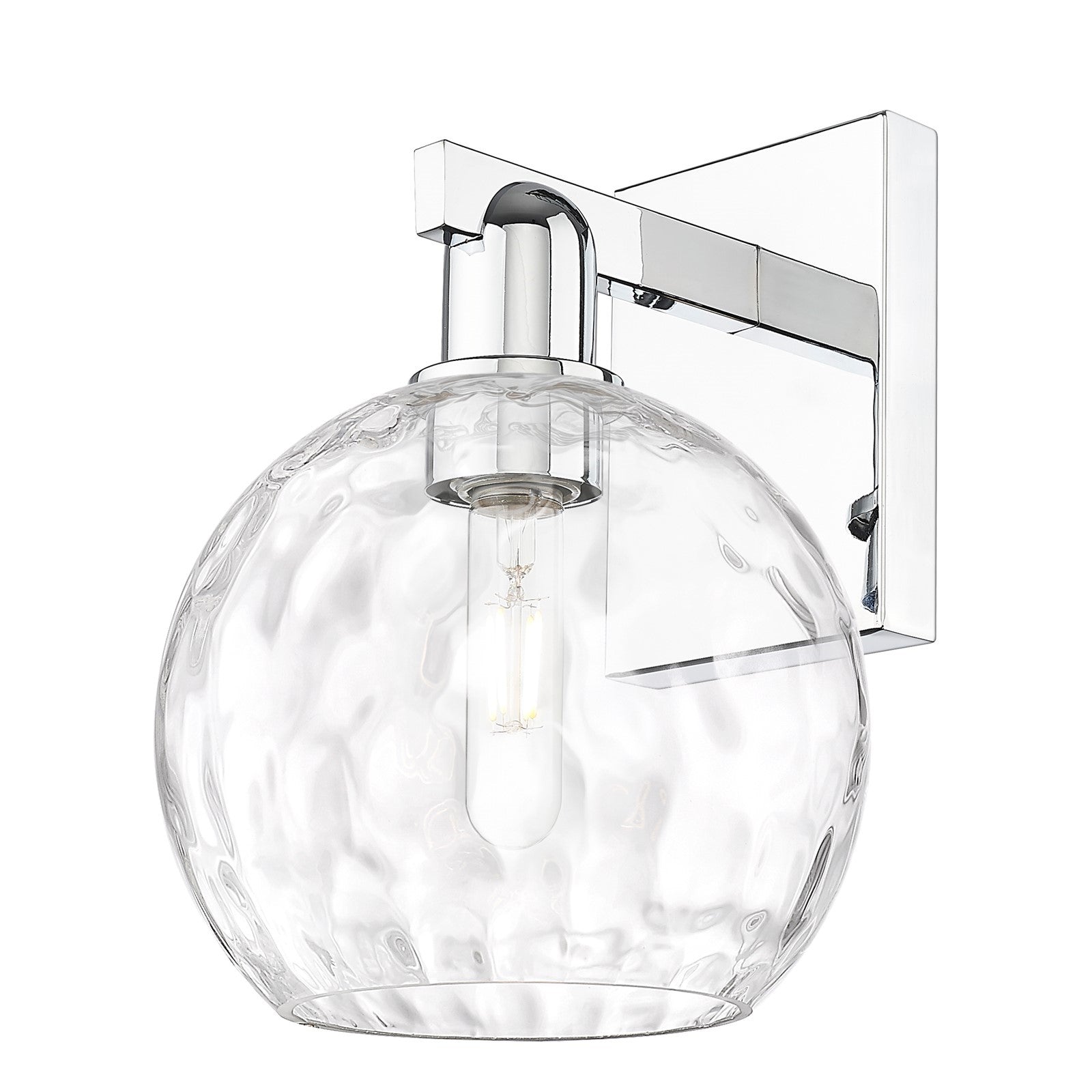 Innovations Athens Water Glass 8in 1-Light Wall Sconce | Industrial Polished Chrome and Clear Glass | Indoor & Covered Patio | 8 | Model 716-1W-PC-G1215-8