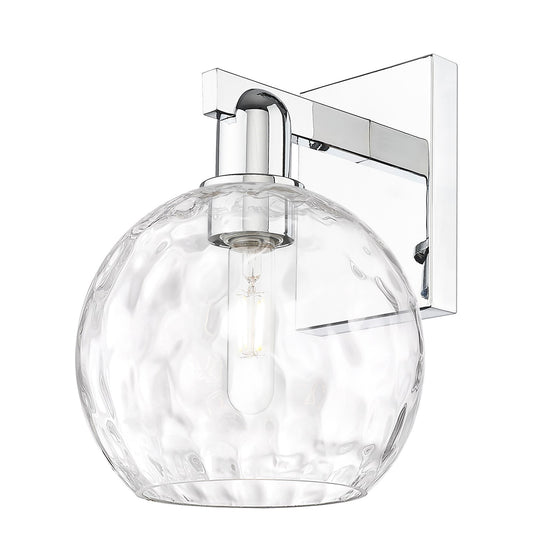 Innovations Athens Water Glass 8in 1-Light Wall Sconce | Industrial Polished Chrome and Clear Glass | Indoor & Covered Patio | 8 | Model 716-1W-PC-G1215-8