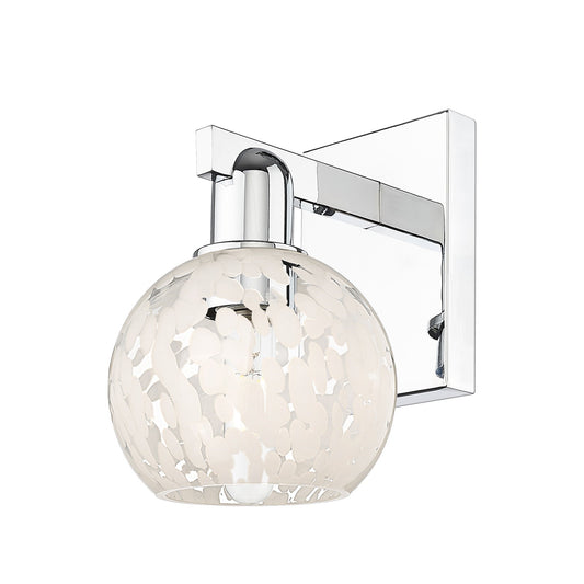 Innovations Lighting Arcadia 6in 1-Light Wall Sconce | Industrial Polished Chrome and White Mouchette Glass | Bathroom & | Model 716-1W-PC-G1216-6WM
