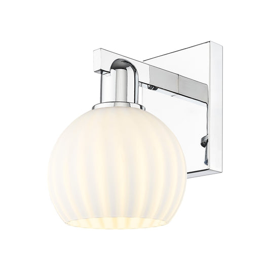 Innovations Arcadia 6in 1-Light Wall Sconce | Industrial Polished Chrome and White Venetian Glass | Hallway & Bathroom | 6 x | Model 716-1W-PC-G1217-6WV