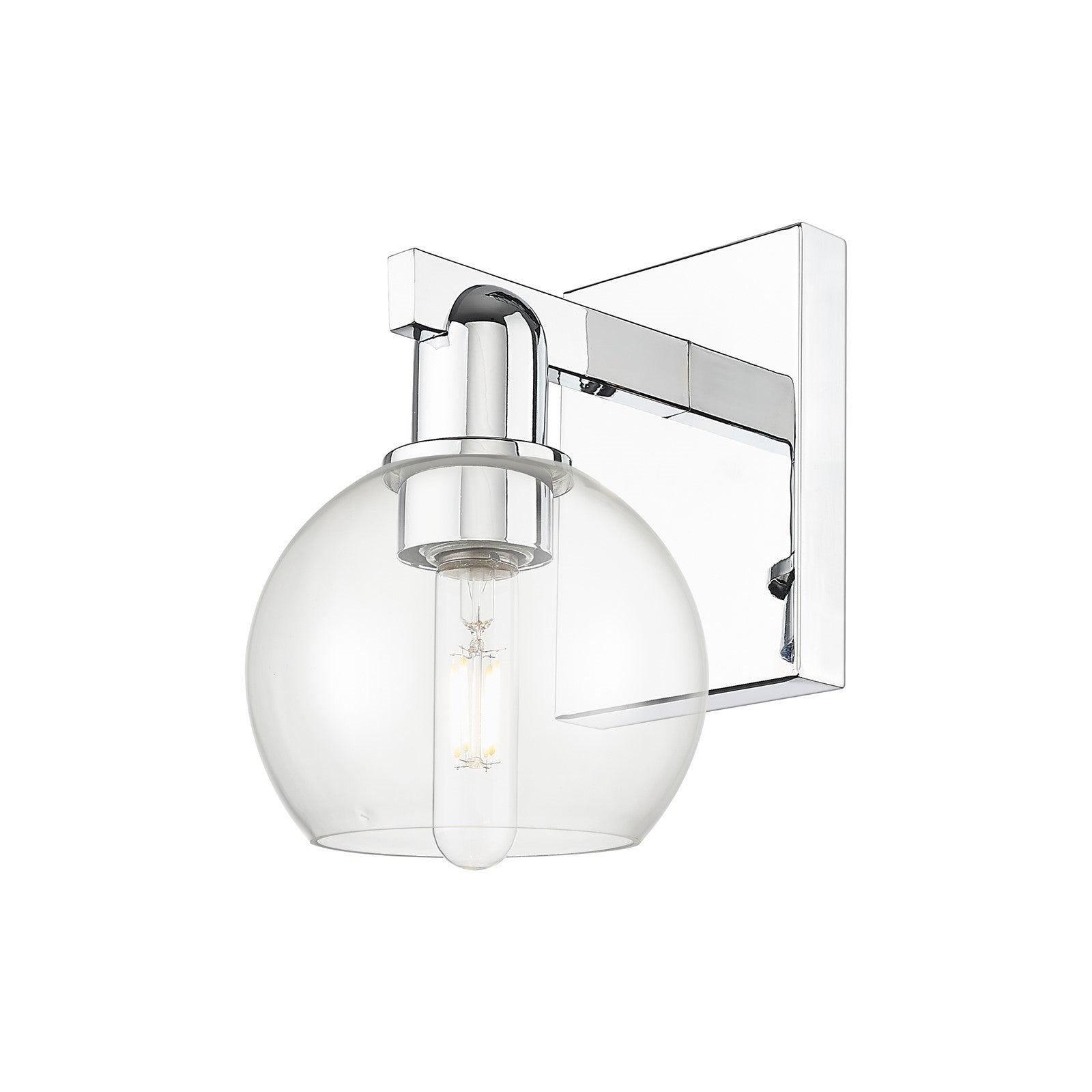 Innovations Athens 1-Light 6in Wall Sconce | Polished Chrome Steel and Clear Glass | Damp-Rated Bathroom & Hallway Accent | 5.88 | Model 716-1W-PC-G122-6