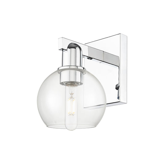 Innovations Athens 1-Light 6in Wall Sconce | Polished Chrome Steel and Clear Glass | Damp-Rated Bathroom & Hallway Accent | 5.88 | Model 716-1W-PC-G122-6