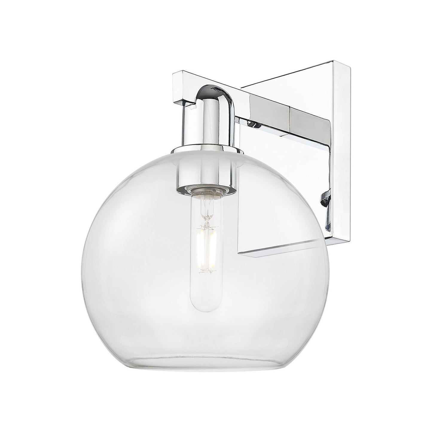 Innovations Athens 8in 1-Light Wall Sconce | Industrial Polished Chrome Steel and Clear Glass | Entryway & Hallway Accent | 8 x | Model 716-1W-PC-G122-8