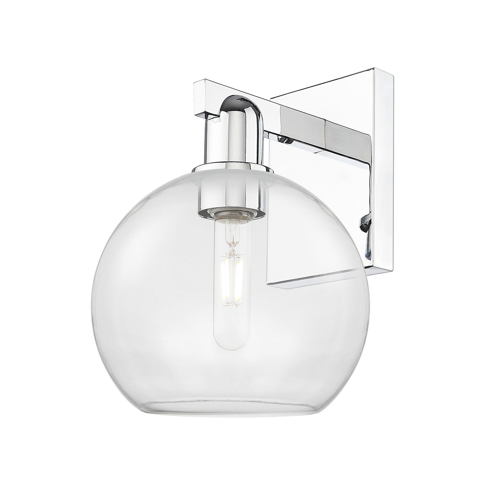 Innovations Athens 8in 1-Light Wall Sconce | Industrial Polished Chrome Steel and Clear Glass | Entryway & Hallway Accent | 8 x | Model 716-1W-PC-G122-8