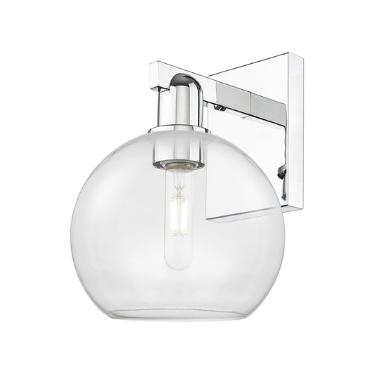 Innovations Athens 8in 1-Light Wall Sconce | Industrial Polished Chrome Steel and Clear Glass | Entryway & Hallway Accent | 8 x | Model 716-1W-PC-G122-8