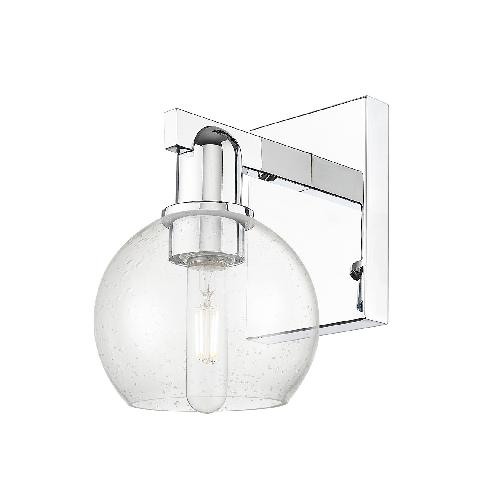 Innovations Athens 6in 1-Light Wall Sconce | Industrial Polished Chrome Steel and Seedy Glass | Entryway & Hallway Accent | 5.88 | Model 716-1W-PC-G124-6
