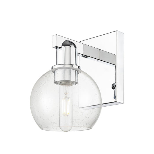 Innovations Athens 6in 1-Light Wall Sconce | Industrial Polished Chrome Steel and Seedy Glass | Entryway & Hallway Accent | 5.88 | Model 716-1W-PC-G124-6