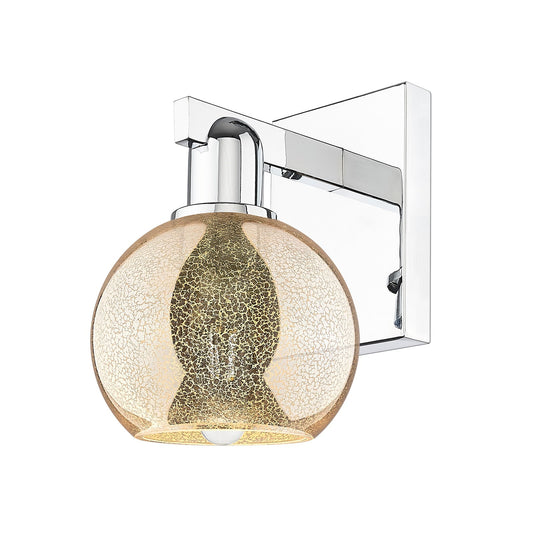 Innovations Athens 6in 1-Light Wall Sconce | Industrial Polished Chrome and Mercury Glass | Hallway & Bathroom Accent | 5.88 x | Model 716-1W-PC-G128-6