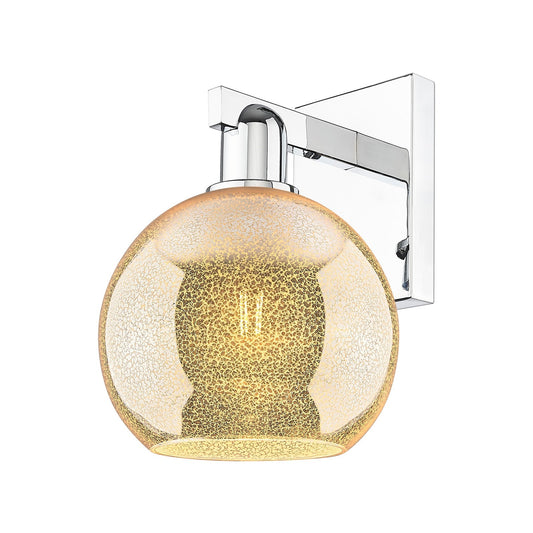 Innovations Athens 8in 1-Light Wall Sconce | Industrial Polished Chrome and Mercury Glass | Bathroom & Hallway Accent | 8 x 11.75 | Model 716-1W-PC-G128-8