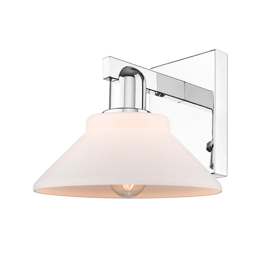 Innovations Orwell 8in 1-Light Wall Sconce | Industrial Polished Chrome and Matte White Glass | Entryway & Hallway Accent | 8.38 x | Model 716-1W-PC-G131