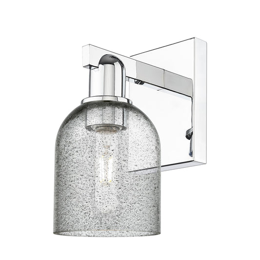 Innovations Caledonia 5in 1-Light Wall Sconce | Industrial Polished Chrome and Charcoal Glass | Entryway & Hallway Accent | 5 x | Model 716-1W-PC-G257