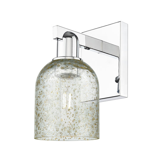 Innovations Caledonia 5in 1-Light Wall Sconce | Industrial Polished Chrome and Mica Glass | Entryway & Hallway Accent | 5 x 7 x | Model 716-1W-PC-G259