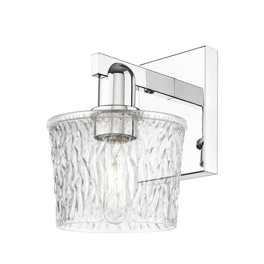 Innovations Niagara 1-Light 6.5in Wall Sconce | Industrial Polished Chrome and Clear Textured Glass | Entryway & Hallway Accent | Model 716-1W-PC-G402