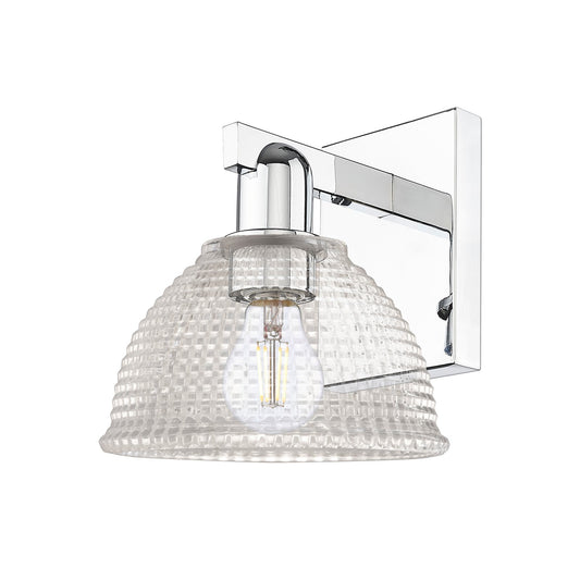 Innovations Arietta 8in 1-Light Wall Sconce | Industrial Modern Polished Chrome and Clear Glass | Entryway & Hallway Accent | 8 x 9 | Model 716-1W-PC-G422