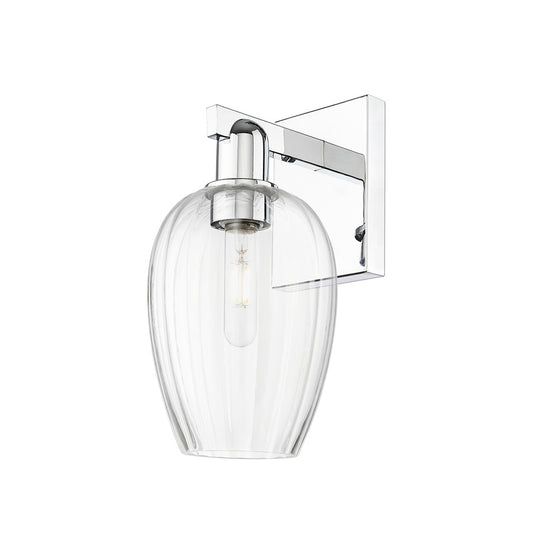 Innovations Preston 1Lt 6" Flute Wall Sconce, Chrome/Clear - 716-1W-PC-G457-6CL