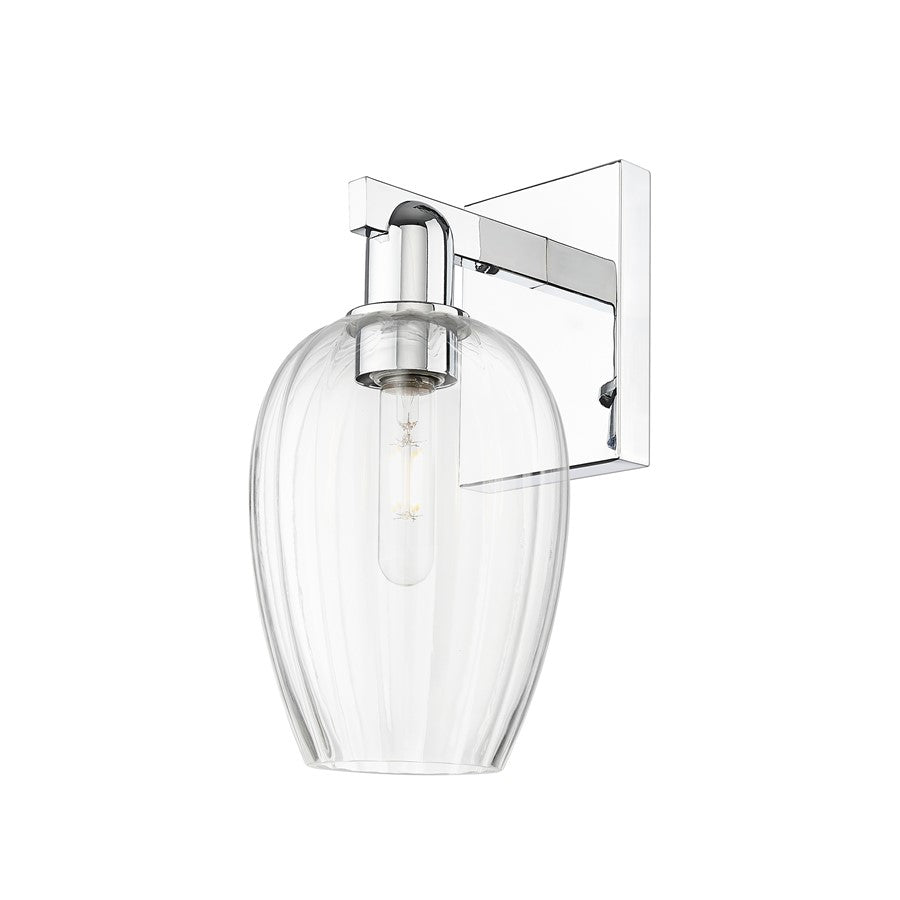 Innovations Preston 1Lt 6" Flute Wall Sconce, Chrome/Clear