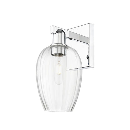 Innovations Preston 1Lt 6" Flute Wall Sconce, Chrome/Clear