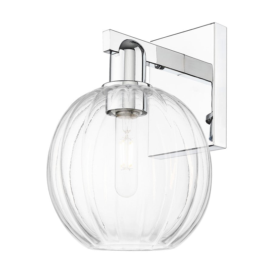 Innovations Preston 1Lt 7" Globe Wall Sconce, Chrome/Clear