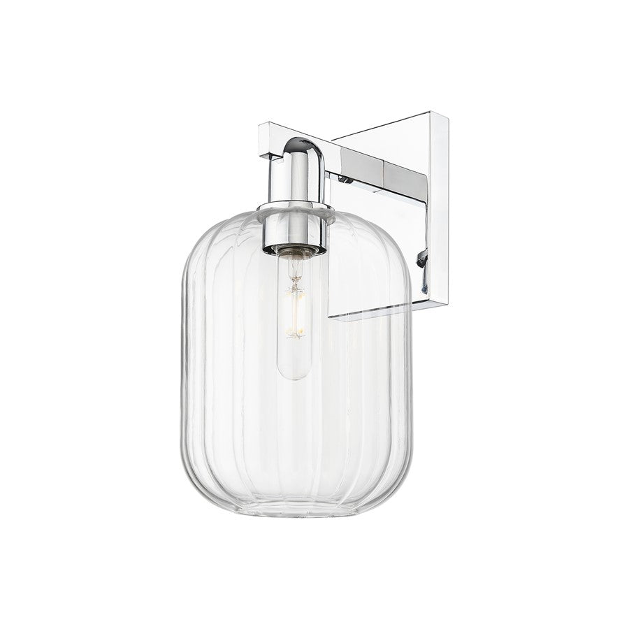 Innovations Preston 1Lt 7" Jar Wall Sconce, Chrome/Clear