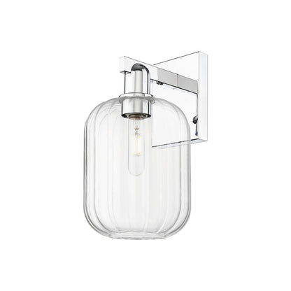 Innovations Preston 1Lt 7" Jar Wall Sconce, Chrome/Clear