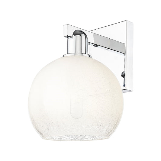 Innovations Brookhaven Globe 8in 1-Light Wall Sconce | Industrial Polished Chrome and Opal Glass | Bathroom & Hallway Accent | Model 716-1W-PC-G483-8OP