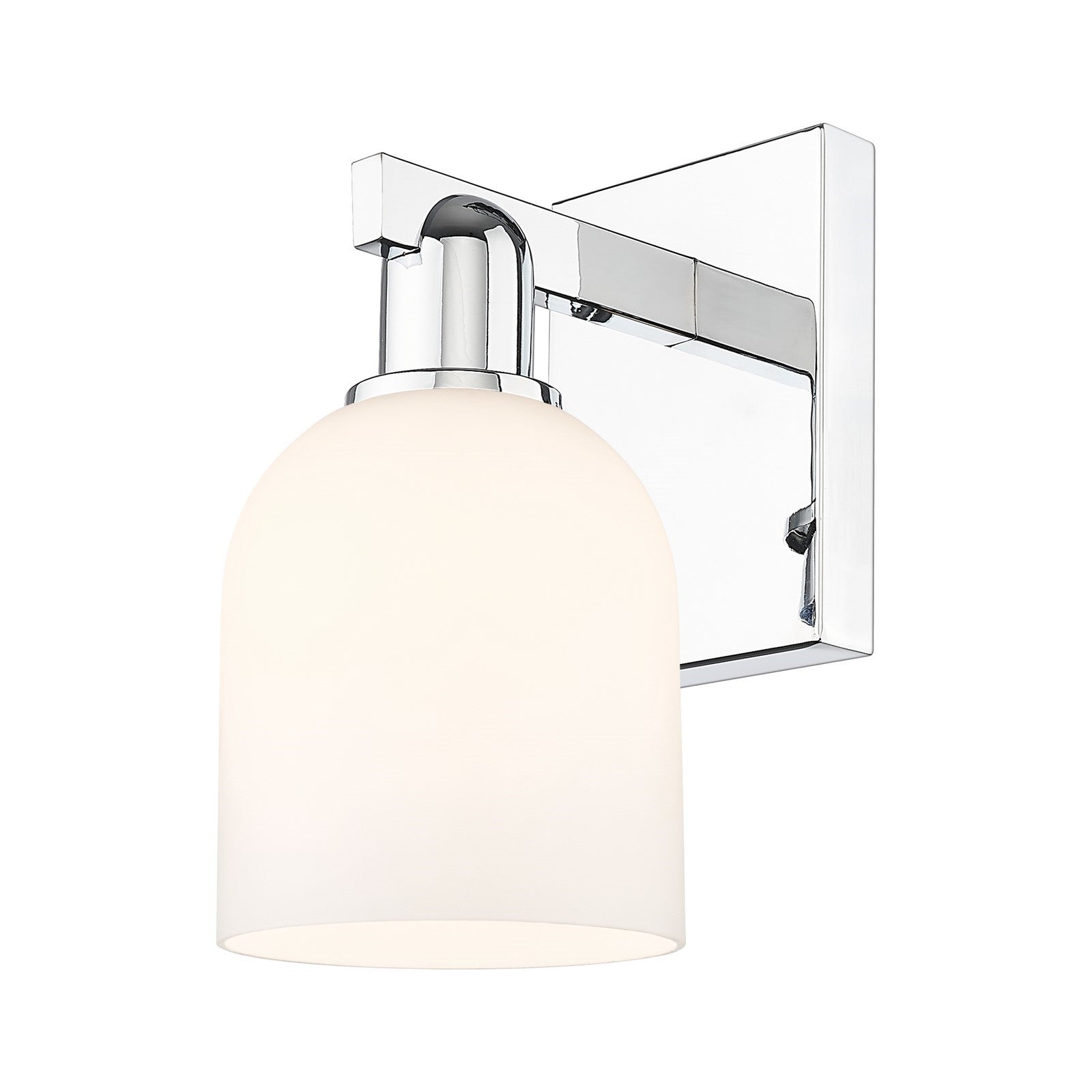Innovations Bella 5.5in 1-Light Wall Sconce | Industrial Polished Chrome and White Glass | Entryway & Hallway Accent | 5.5 x | Model 716-1W-PC-G558-6GWH