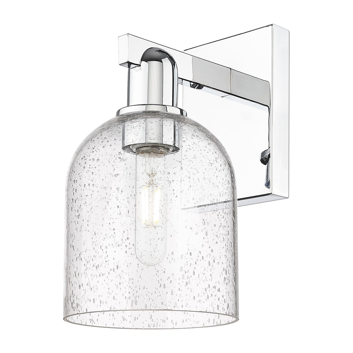 Innovations Bella 1-Light 6in Wall Sconce | Industrial Polished Chrome and Seedy Glass | Bathroom & Hallway Accent | 5.5 x | Model 716-1W-PC-G558-6SDY