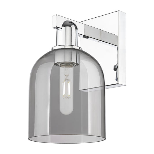 Innovations Bella 6in 1-Light Wall Sconce | Industrial Polished Chrome and Light Smoke Glass | Bathroom & Hallway Accent | 5.5 | Model 716-1W-PC-G558-6SM