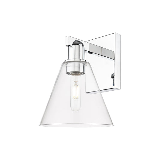 Innovations Berkshire Glass 8in 1-Light Wall Sconce | Industrial Polished Chrome Steel and Clear Glass | Entryway & Hallway | Model 716-1W-PC-GBC-82