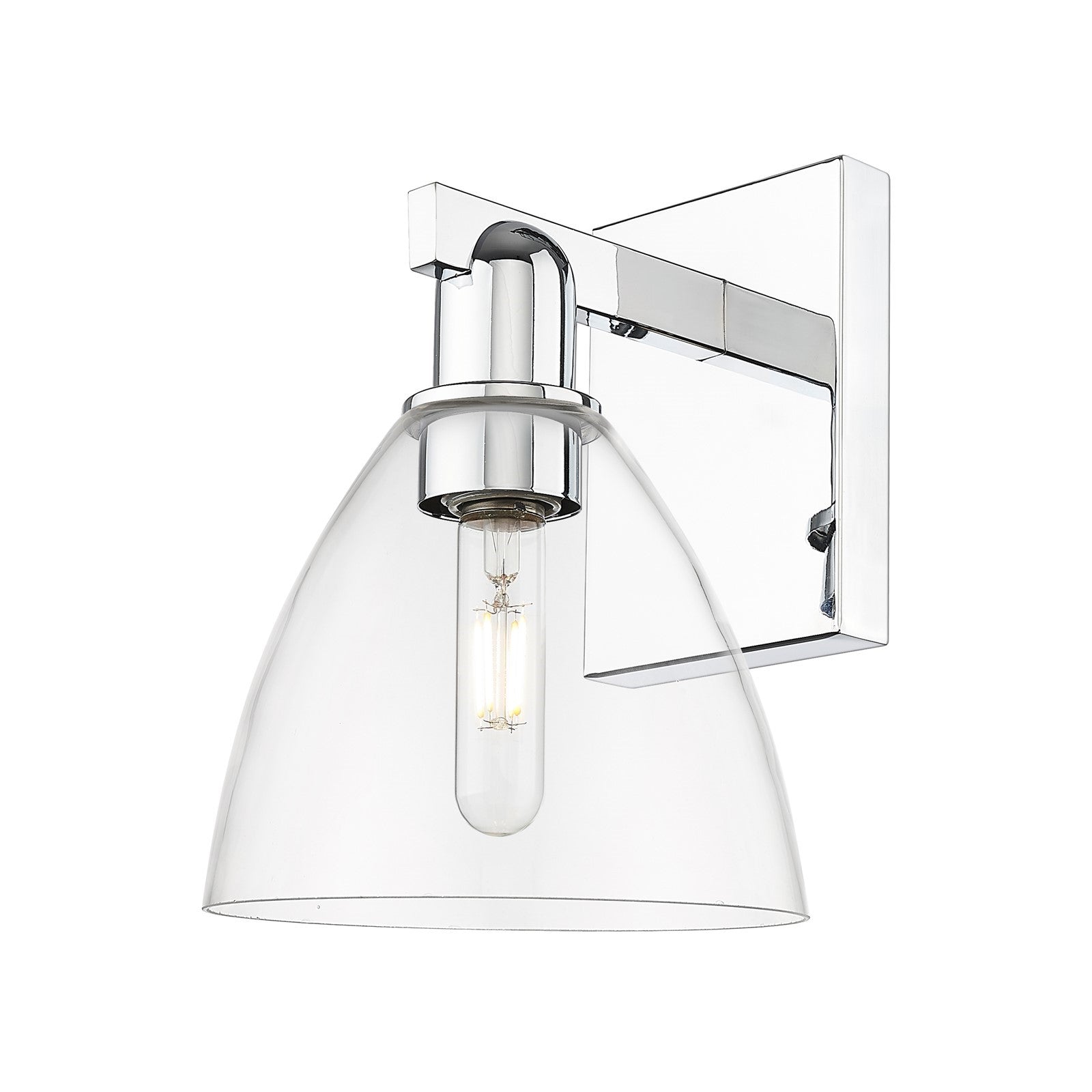 Innovations Bristol 7.5in 1-Light Wall Sconce | Industrial Polished Chrome Steel and Clear Glass | Entryway & Hallway Accent | Model 716-1W-PC-GBD-752