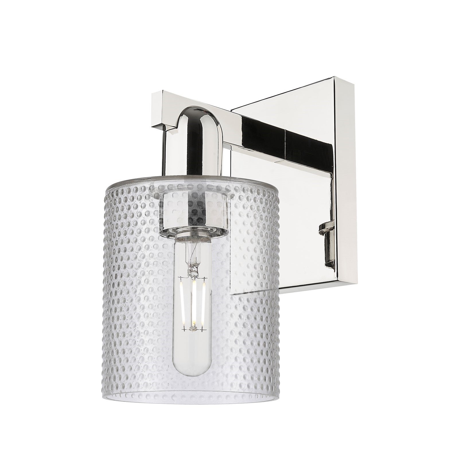 Innovations Cobbleskill 5in 1-Light Wall Sconce | Industrial Polished Nickel and Clear Glass | Entryway & Hallway Accent | 5 x | Model 716-1W-PN-G112
