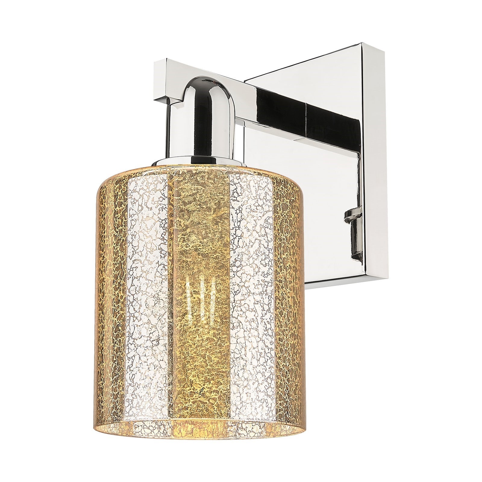 Innovations Cobbleskill 5in 1-Light Wall Sconce | Industrial Polished Nickel and Mercury Glass | Entryway & Hallway Accent | 5 x | Model 716-1W-PN-G116