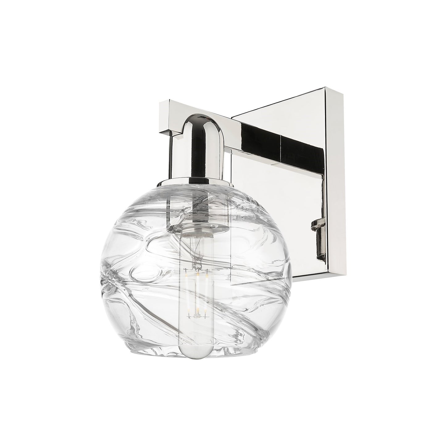 Innovations Athens Deco Swirl 6in 1-Light Wall Sconce | Industrial Modern Polished Nickel and Clear Glass | Bathroom & Hallway | Model 716-1W-PN-G1213-6CL