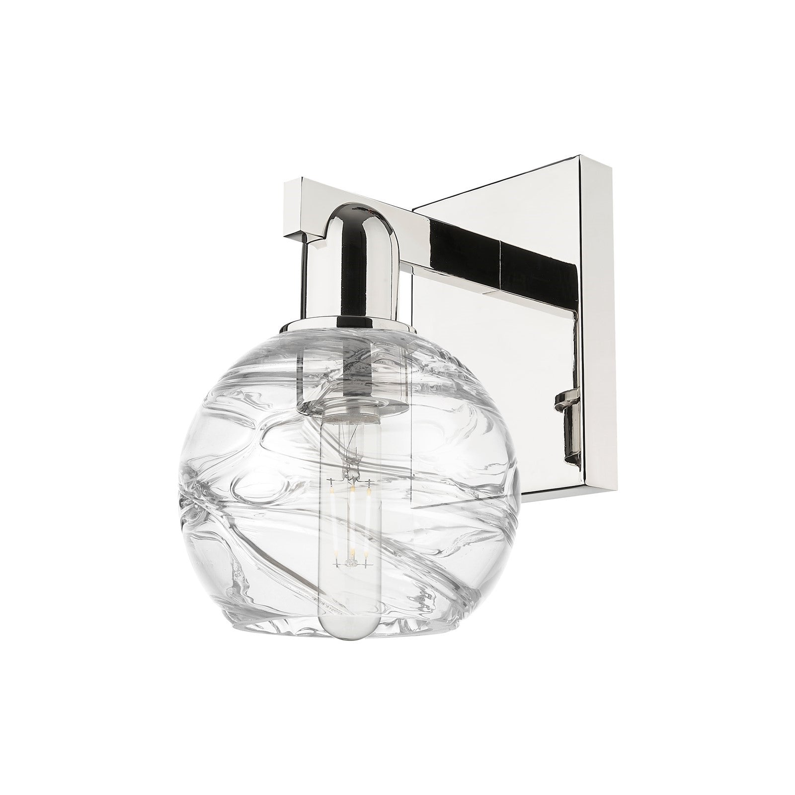 Innovations Athens Deco Swirl 6in 1-Light Wall Sconce | Industrial Modern Polished Nickel and Clear Glass | Bathroom & Hallway | Model 716-1W-PN-G1213-6CL