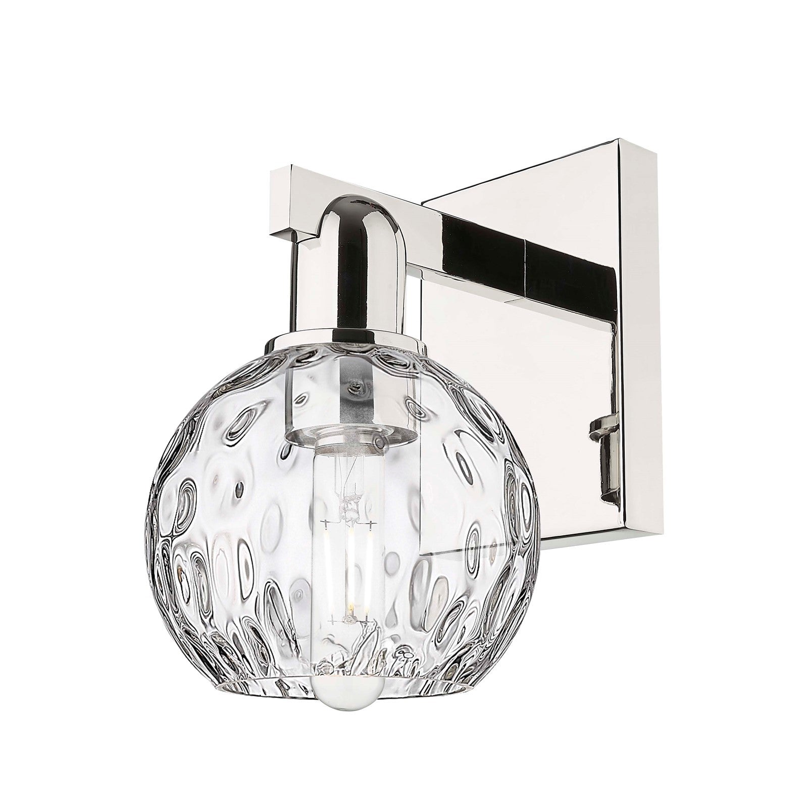 Innovations Athens Water Glass 6in 1-Light Wall Sconce | Industrial Polished Nickel and Clear Glass | Bathroom & Hallway Accent | Model 716-1W-PN-G1215-6